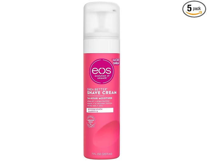 EOS Shave Cream, Pomegranate Raspberry, 7 oz (Pack of 5)
