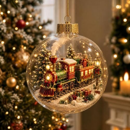 Glowing Christmas Story Ornament, 2026 New Mini Holiday Scene 3.94In