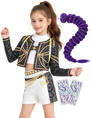 Pop Star Costume Kids Girls Fantasy Stage Outfit Halloween Costumes Set