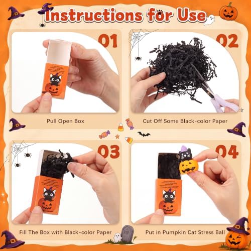 24 Sets Halloween Party Favors Cat in Pumpkin Toys Novetly Bag Stuffers