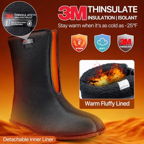 FREE SOLDIER Men's Waterproof Winter Shell Snow Boots with Removable Liner