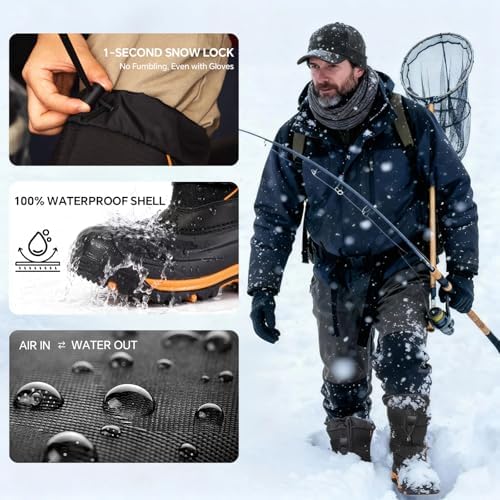 Men's Snow Boots, Waterproof Insulated Winter Boots for Men, -40°F
