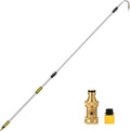 20FT Reach Gutter Cleaning Tools from Ground, 12FT Telescoping Gutter Cleaning Wand with 360° Rotating Metal Nozzle, Brass Valve, Hose Attachment for Garden Hose