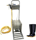 Stainless Steel Farm Boot Scrubber, Heavy-Duty Shoe Brush with Water Spray Cleaning Function