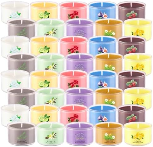 40 Pack Set of Scented Candles, Soy Wax Tea Light Candles