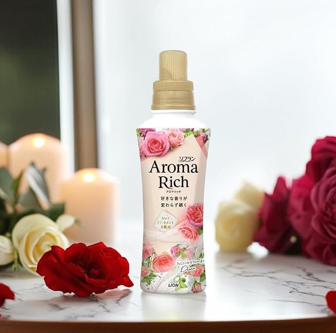 Soflan Fabric Clothing Softener Aroma Rich, Set of 2, Diana Scents, 16.2oz (480 ml)×2, Long-Lasting Fragrance, Made in Japan - Yummy-Yamaguchi Original Wipe Included (Diana)