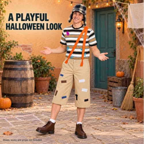 Halloween Costumes Men Mexican Comedy Outfit with T-shirt Pants Hat