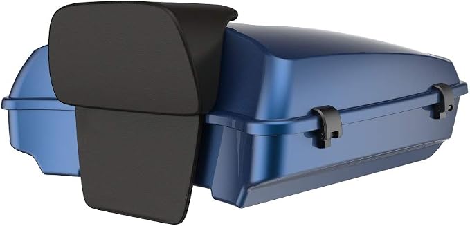 Advanblack Road Glide Tour Trunk Pack Dark Blue Pearl Razor Tour Trunk Pack Backrest Pad for '97-'25 Harley Touring Road King Street Glide Electra Glide CVO models