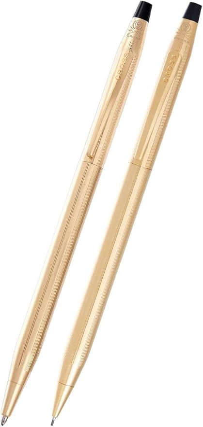 Cross Classic Century 23KT Gold Plated Ballpoint Pen & 0.7MM Mechanical Pencil Set.