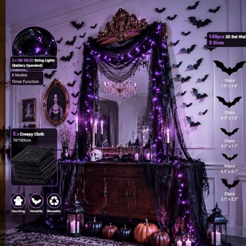 Gilprop Halloween Party Decoration for Wall Stair Mantel Fireplace, Purple