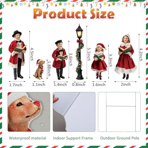 Leinuosen Christmas Family Carolers Yard Signs with Stakes