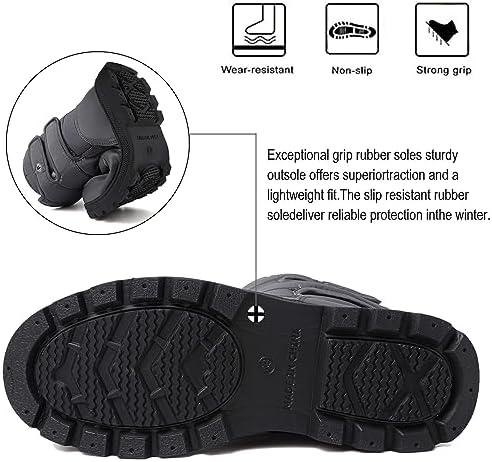Mens Snow Boots Womens Winter Boots Waterproof Fur Lined Warm Lightweight Ankle Boots High Top Slip On Anti-Slip Casual Outdoor Shoes Booties