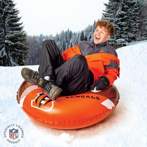 Big Mouth Inc NFL Snow Tube, Heavy Duty Inflatable Snow Sled for Winter Tubing, Ride-On Snow Tube with Handles for Kids and Adults, Outdoor Winter Fun and Football Fan Gifts
