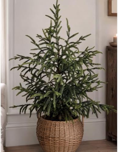 Christmas Decorations - 32" Real Touch Artificial Pine Tree in Black Pot