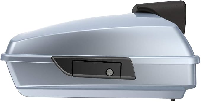 Advanblack Road Glide Tour Trunk Pack Barracuda Silver Razor Tour Trunk Pack Backrest Pad for '97-'25 Harley Touring Road King Street Glide Electra Glide CVO models