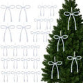 DIYDEC 24pcs Christmas Bow Ornament 7&4.5In Tree Topper Hanging Decor