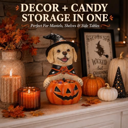 Halloween Golden Retriever Candy Bowl, Pumpkin Candy Holder