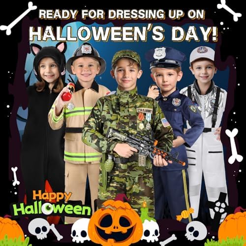 Metemot Kids Army Costume for Boys, Soldier Boys Halloween Costume Age 3-12