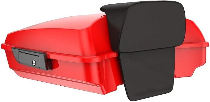 Advanblack Road Glide Tour Trunk Pack Scarlet Red Razor Tour Trunk Pack Backrest Pad for '97-'25 Harley Touring Road King Street Glide Electra Glide CVO models