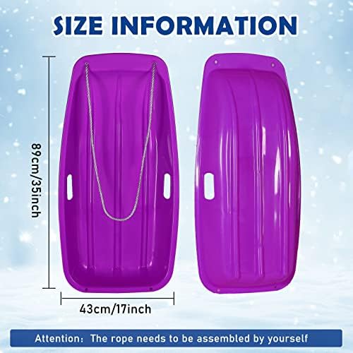 Jerify 6 Pcs 35 in Plastic Snow Sled for Kids Adults