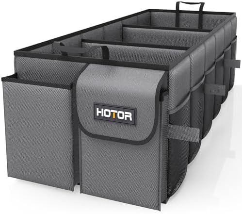 HOTOR Trunk Organizer - Foldable Car Organizer for SUVs & Sedans Storage