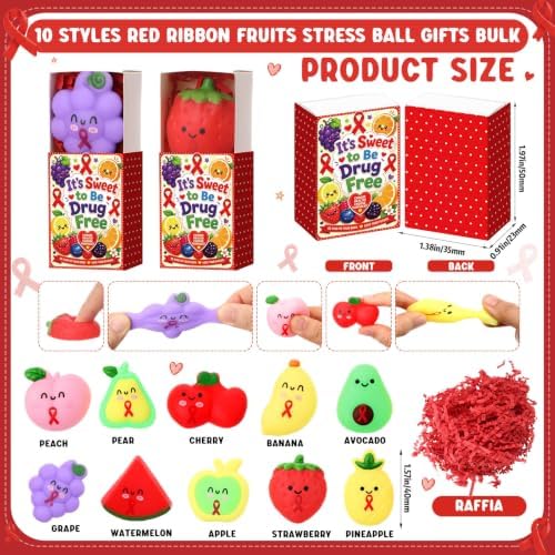 50 Sets Red Ribbon Week Gifts Drug Free Party Favors with Boxes