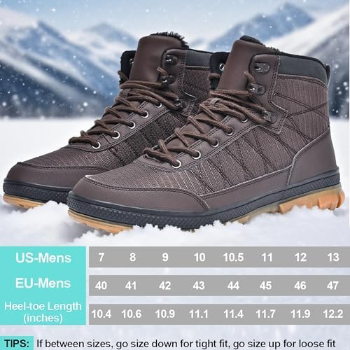 Wondamo Men's Snow Boots Lightweight Waterproof Winter Cold Weather Shoes