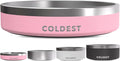 Coldest Dog Bowl - Anti Rust Metal, Non Slip, 3 Layers Insulated Stainless Steel Dog Bowls - Spill Proof & Heavy Duty - Water Bowl for Dogs, Cats & Pets, Dish Washer Safe (21 oz,Cotton Candy Pink)
