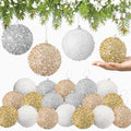 Lyrow 24 Pcs 4" Christmas Ball, Gold,Champagne Gold,Silver,White