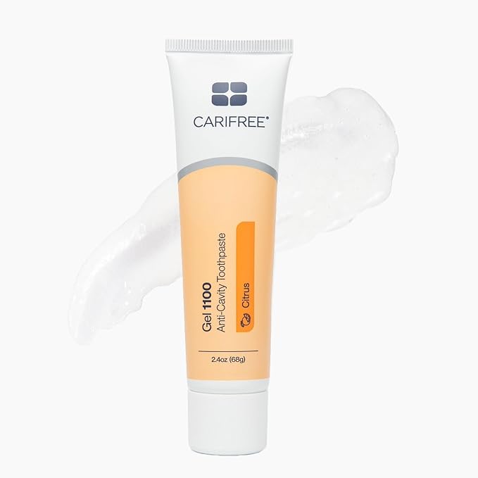 CariFree 100 Fluoride Toothpaste, Nano Hydroxyapatite, Citrus, 2.4oz Pk 2 | Anti-cavity pH neutralizing gel; enamel protection & remineralization; dentist recommended for kids & adults.