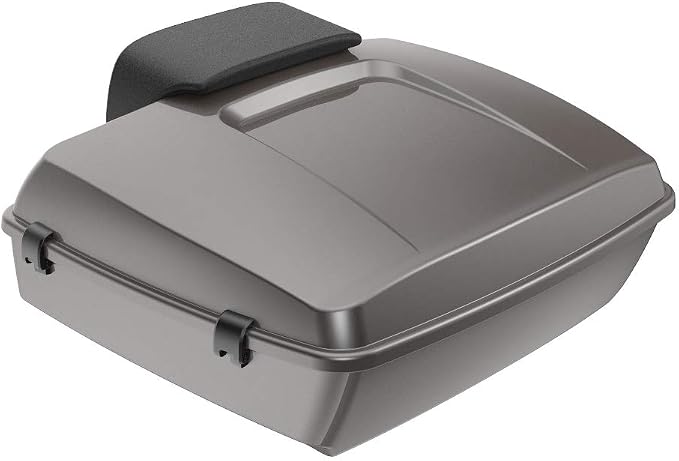 Advanblack Road Glide Tour Trunk Pack Billet Silver Chopped Tour Trunk Pack Backrest Pad for '97-'25 Harley Touring Road King Street Glide Electra Glide CVO models