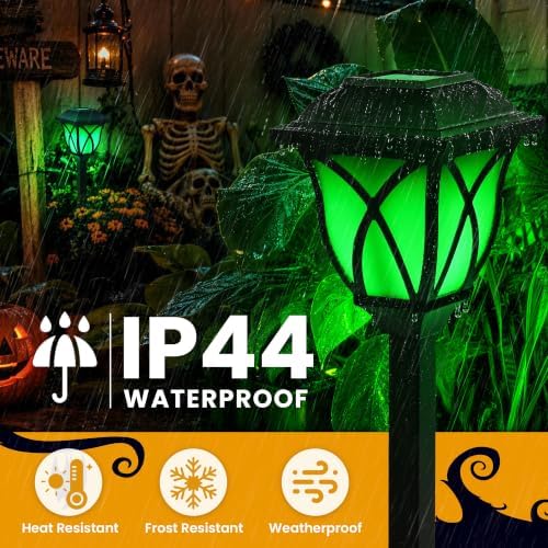 GIGALUMI Solar Halloween Lights Outdoor, LED Solar Pathway Lights 8 Pack