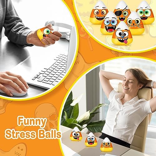 Meooeck 24 Pcs Halloween Party Favors Mini Candy Corn Stress Relief Toys