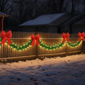 Kingdder 2 Pcs 30FT Outdoor Christmas Garland with Solar Lights, Warm White