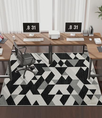 chakme Office Chair Mat for Hardwood Floor, 72"x48" Easy Glide Computer Desk Mat Protector for Rolling Chair Under Desk Rug Nonslip Backing, Machine Wash, (Geometry)