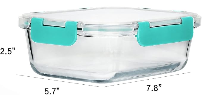 M MCIRCO 8 Pack,30 oz Glass Food Storage Containers with Lids, Green | Glass Meal Prep Containers,Airtight Lunch Containers with Lids, Microwave, Oven, Freezer and Dishwasher Friendly, BPA Free