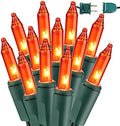 BrizLabs Orange Halloween Lights 300 Count 69.6ft Incandescent Light String