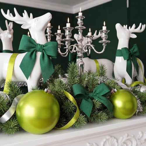 Threan 8 Inch Lime Green Matte Large Christmas Ball Ornament