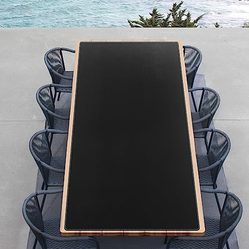 CENNBIE MAX220 86.6" x 39.4" Leather Desk Mat Protector, Extra Large Leather Desk Pad for Full Desk - XXL Super Large Mouse Pad (Black)