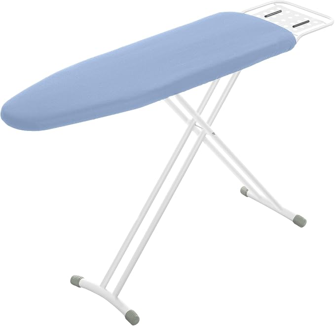 RAINHOL Ironing Board, 43x13 Full Size Iron Board with Iron Rest, Heavy Duty Compact Ironing Board with Thick Cover and Pad, Height Adjustable Sturdy Iron Stand, Blue
