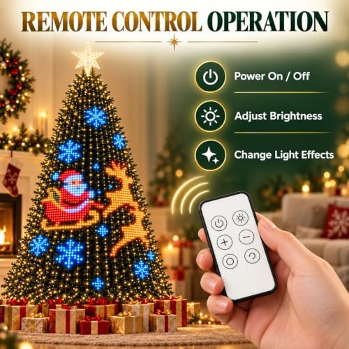 Christmas Tree Pixel Lights, USB Powered Animated Light Show with Remote