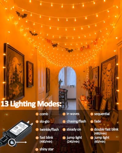 200 LED Connectable String Lights, 66FT Christmas Lights Outdoor Indoor