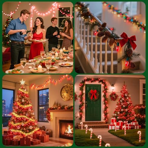Minetom C9 Christmas Lights Outdoor, 50FT 50 Red Bulbs String Lights