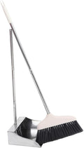 COLLBATH 1set Broom and Dustpan Kit Long Handle Lightweight Floor Cleaning Tools for Home and Office No Bend Design for Efficient Sweeping and Dust Collection