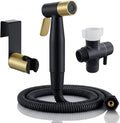 BARROCK Handheld Bidet Sprayer for Toilet, Stainless Steel Metal Made Baby Cloth Diaper Spraying Kit, Bathroom Toilet Bidet Attachment Set for Bathing Pets and Feminine Washing,Matte Black and Gold
