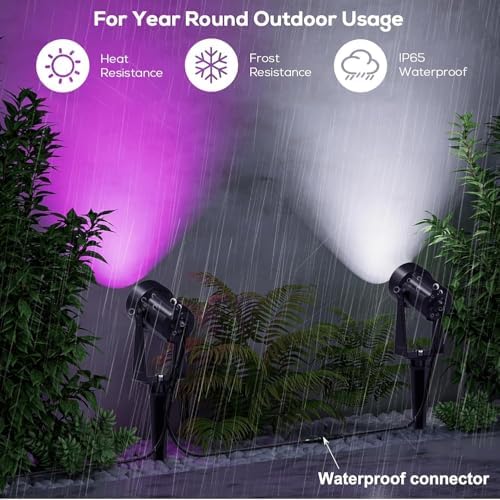 SUNTHIN Outdoor RGBW Landscape Lighting with Remote, Dusk to Dawn, 16 Pack