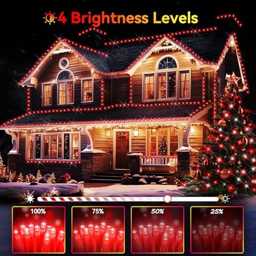 Hezbjiti 2Pack 1000 LED 403 FT Christmas Lights Outdoor String Lights 8 Modes with Timer Memory Waterproof Fairy Lights Plug in for Classroom Bedroom Patio Wedding Party Holiday Xmas Decorations(Red)