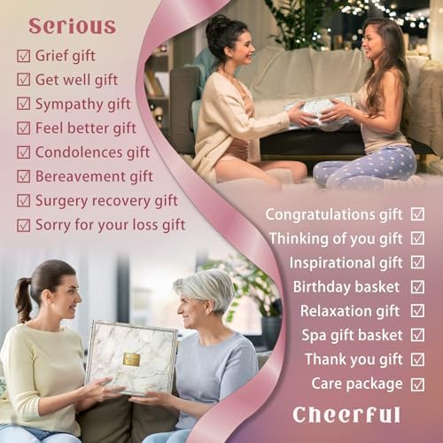 AHAGIFTREE Gift Basket for Women, Birthday Gifts, Get Well Soon Gift Baskets,12PC Get Well Gifts for Women After Surgery,Care Package,Grief,Sympathy (pink)
