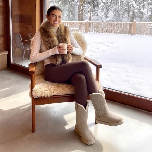 DREAM PAIRS Cowboy Boots for Women Western Winter Boots