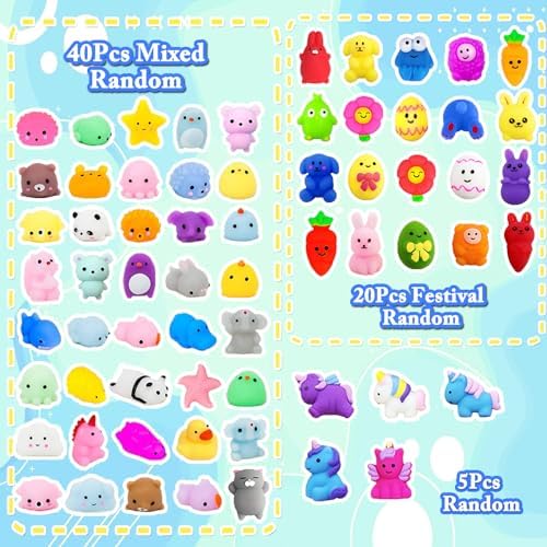 400Pcs Fidget Toys Bulk, Squishies Toys Sensory Stress Relief Mini Pop Keychain for Kids Party Favors Birthday Gifts